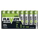 Baterie (akumulátor) RAVER Alkaline LR03 (AAA, mikrotužka), 1,5V (balení 8 kusů)