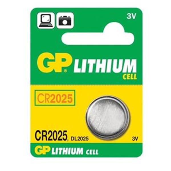 GP CR2025 - Baterie 3 V/150 mAh, průměr 20 x 2,5 mm knoflíková