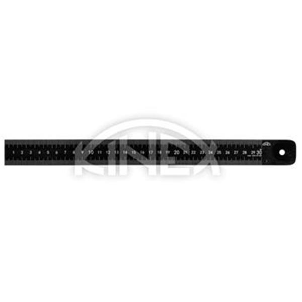Kinex 1023-02-030 - Měřítko ploché 300 mm profil 30 x 1 mm ocelové, dělení 1 mm, tř.přesnosti 1, EC, ČSN 251125 BLACK COAT