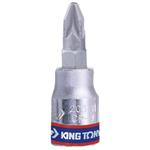 King Tony 203801 - Hlavice zástrčná - ořech  1/4", BIT Pozidriv PZ1