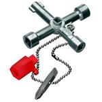 Knipex 00 11 02 - Klíč na rozvodné skříně 4-hran 6, 8mm, 3-hran 9mm, Dvojitý zub pr. 9mm