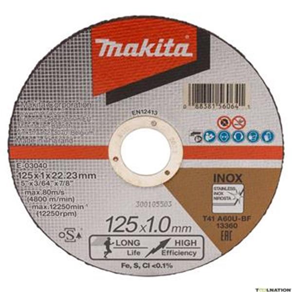Makita E-03040 - Kotouč řezný pr. 125x1,0x22,2mm, na kov, Nerez, INOX