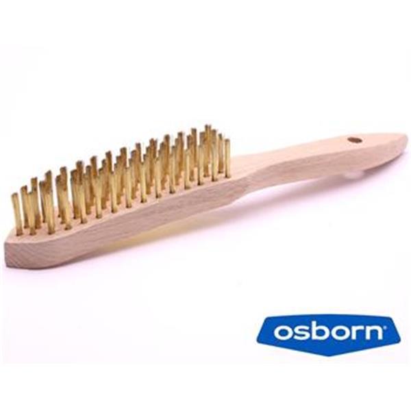 Osborn 0001152025 - Ruční kartáč s dřevěnou rukojetí 5-řadý, rovný pomosazený ocelový drát 0,35 mm - Superior