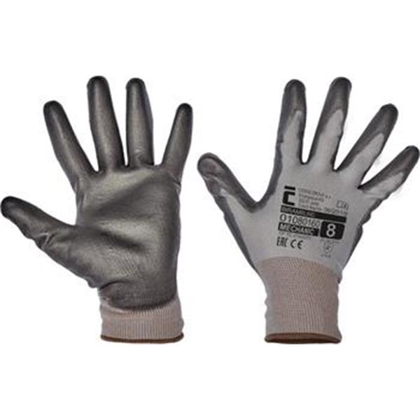 Rukavice pracovní BRAMBLING (vel.7) - povrstvené dlaň a prsty máčené v polyesteru, pro dotykové obrazovky