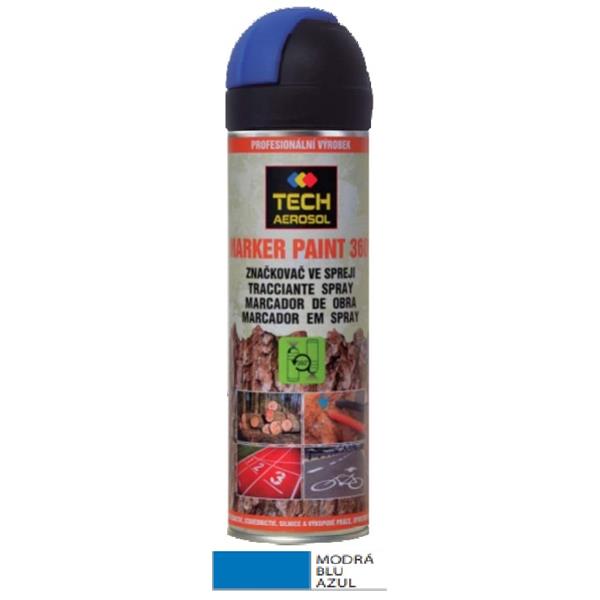 Tech Aerosol 002.2435 - Značkovač ve spreji (spray) MarkerPaint - modrý fluorescentní (500 ml)