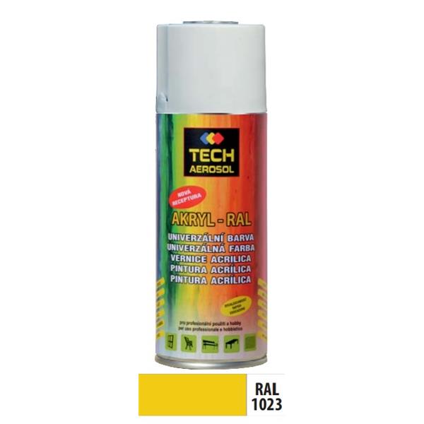 TechnoKem 002.0757 - Akrylová barva ve spreji RAL1023, dopravní žlutá (400ml)