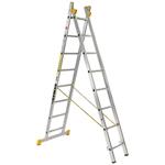 Alve 8508 - Žebřík  3,83m 2-dílný univerzální, hliníkový AL, 2x8 příček, FORTE, AL
