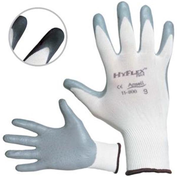 ANSELL 11-800 - HyFlex Foam - Rukavice pracovní (vel. 9) pletené bezešvé, dlaň a prsty nitril, antistatické