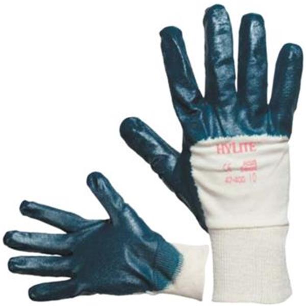 ANSELL 47-400 - Hylite - Rukavice pracovní (vel.8) bavl. úplet, dlaň a prsty máčené v nitrilu, pružný náplet