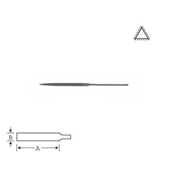 Bahco 2-302-16-1-0 - Pilník jehlový 160mm trojúhelníkový, sek 1, 26 zubů/palec, B