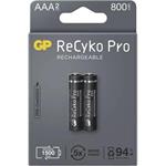 Baterie tužková (akumulátor) typ AAA HR03, Ni-MH 800mAh 1,2V, GP ReCyko Pro Professional (balení 2ks)