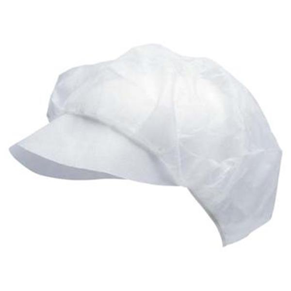 Čepice jednorázová s kšiltem, netkaný PP, bílá, (vel. UNI) (bal.100ks)