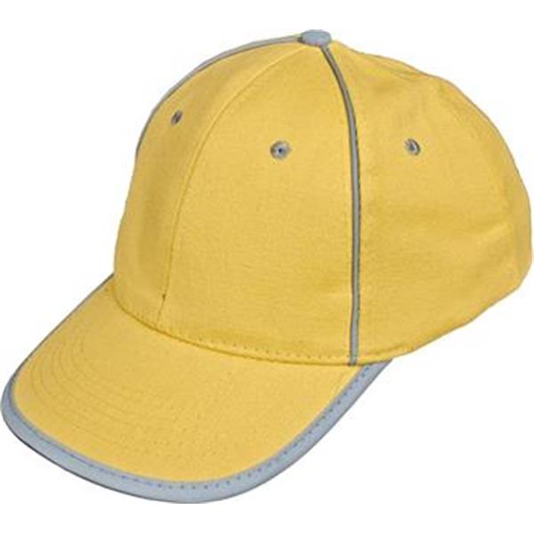 Čepice, kšiltovka baseballová s reflexním proužkem, RIOM, žlutá, (vel.uni)