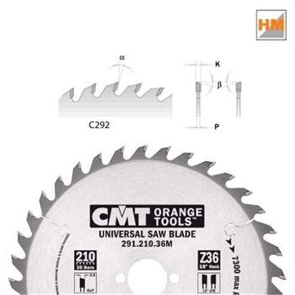 CMT Orange Tools C29221064M - Kotouč pilový na dřevo pr. 210x2,8x30 mm jemný, 64 zubů