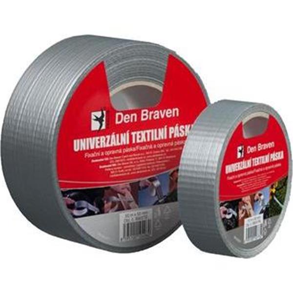 Den Braven B796TE - Univerzální (americká) textilní lepící páska 25mm, délka 25m, stříbrná