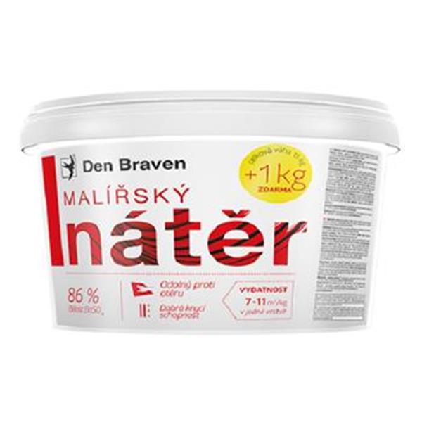 Den Braven T216N - Interiérová barva bílá 14 + 1 kg, interiérové nátěry hladkých i štukových omítek