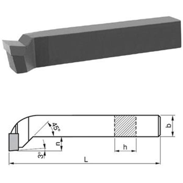 DENAS 223715-40x40-H10 - Nůž soustružnický 40x40x200mm ubírací čelní levý H10 (K10), DIN 4977