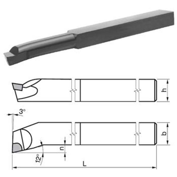 DENAS 223726-12x12-S30 - Nůž soustružnický 12x12x180mm vnitřní rohový S30 (P30), DIN 4974