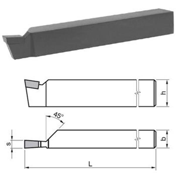 DENAS 223730-12x12-S30 - Nůž soustružnický 12x12x100mm zapichovací pravý U30 (M20), DIN 4981