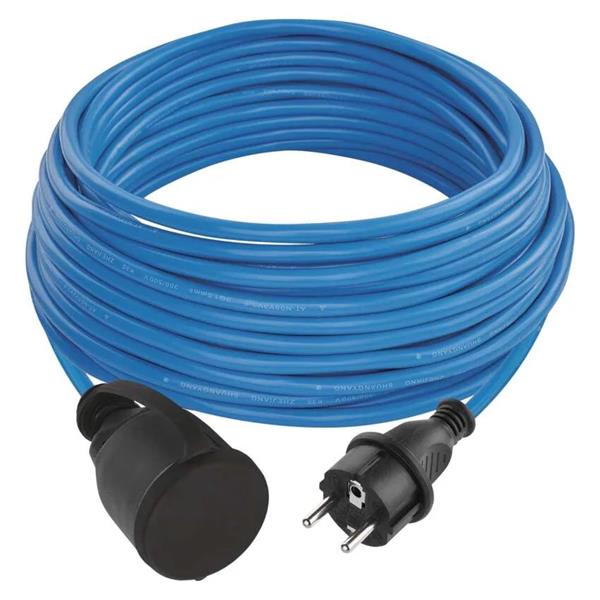 Emos 1901612000 (P01420W) - Kabel prodlužovací 230V délka kabelu 20 m silikon s jednou zásuvkou, IP44 modrý
