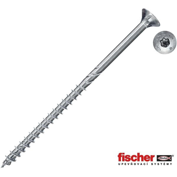 Fischer 670174 - Vrut univerzální do dřeva pr. 4 x 50 mm částečný závit, zapuštěná hlava T20, FPF II CTP Power-Fast, bílý zinek