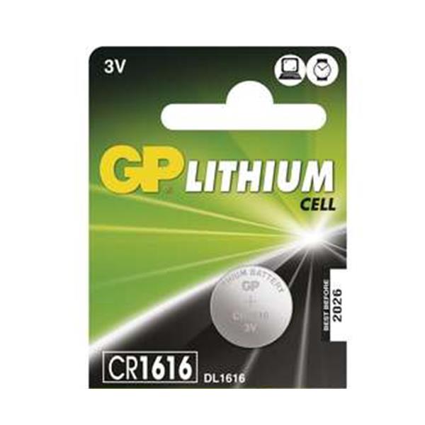 GP CR1616 - Baterie 3 V/55 mAh, průměr 16 x 1,6 mm knoflíková