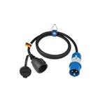 Hahn & Sohn - Redukční (adaptérový) kabel s CEE zástrčkou, uzemňovacím kontaktem a  ukazatelem napětí