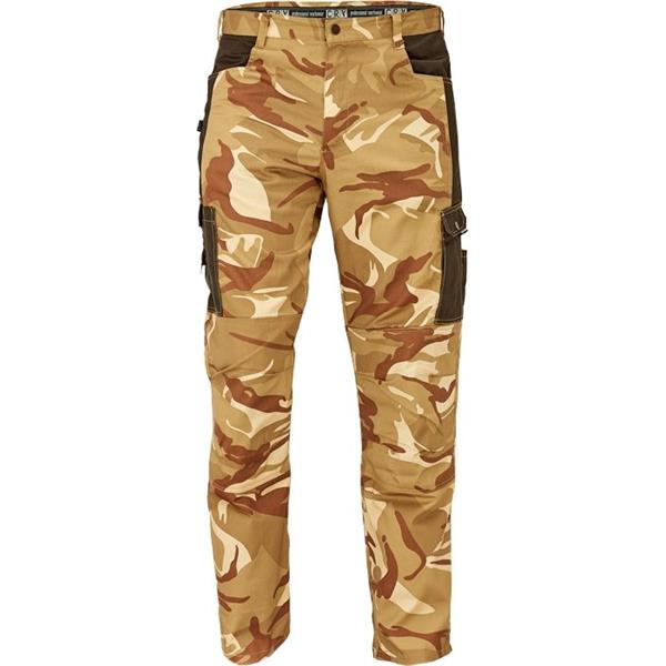 Kalhoty pracovní do pasu CRAMBE camouflage (vel.XXL), hnědo - béžovo - písková