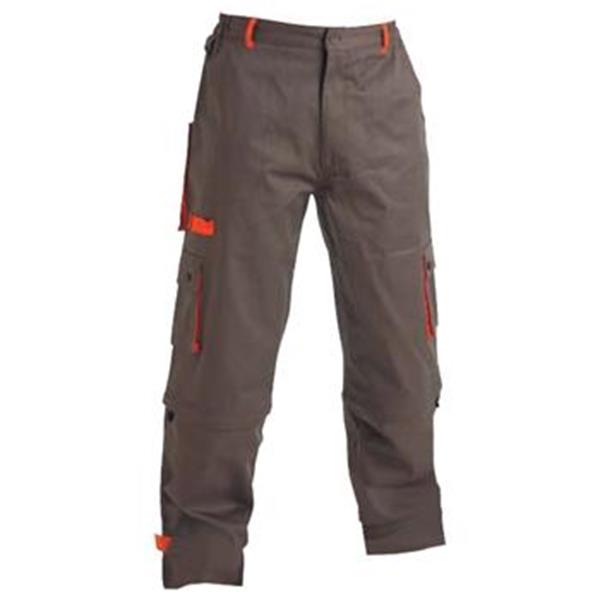 Kalhoty pracovní do pasu DESMAN (vel.64) šedooranžové, montérkové