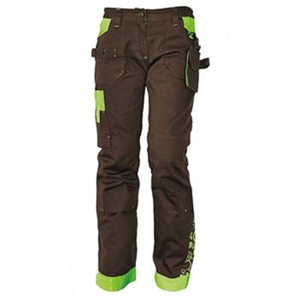 Kalhoty pracovní do pasu YOWIE (vel.40) dámské, montérkové, hnědo - zelené