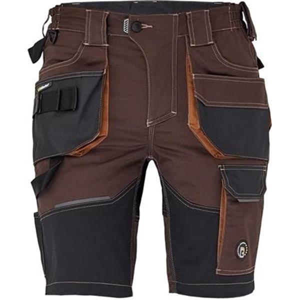 Kalhoty pracovní kraťasy (šortky) DAYBORO (vel.48) montérkové, barva hnědá - černá