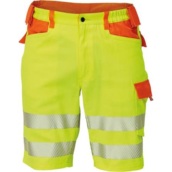Kalhoty pracovní kraťasy (šortky) LATTON (vel.50) reflexní žluto-oranžová high visiblity - výstražný oděv,