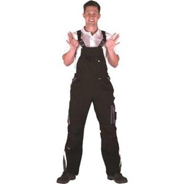 Kalhoty pracovní s laclem ALLYN (vel.60) černé, pracovní, montérkové