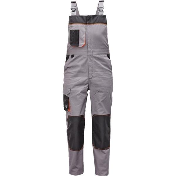 Kalhoty pracovní s laclem CREMORNE (vel.58) montérkové, šedo - černé