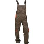 Kalhoty pracovní s laclem DESMAN (vel.60) dámské, montérkové, šedooranžové
