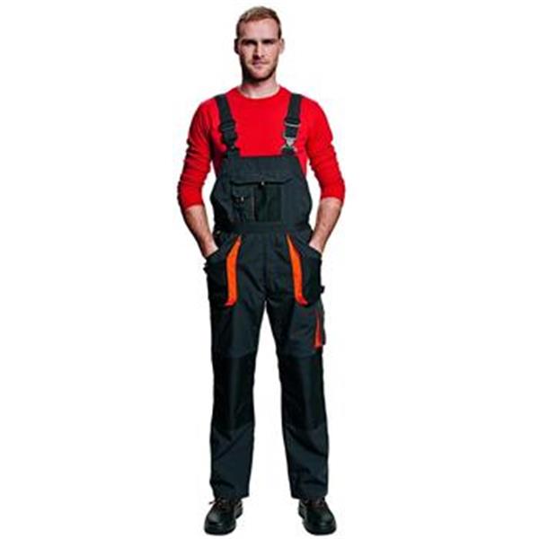 Kalhoty pracovní s laclem EMERTON WINTER (vel.48) montérkové, šedo-oranžové