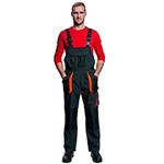 Kalhoty pracovní s laclem EMERTON WINTER (vel.54) montérkové, šedo-oranžové