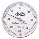 Kinex 1156-02-110 - Úchylkoměr číselníkový přesnost 0,01mm, rozsah ± 0,8mm, pr. 40mm, páčkový vertikální, ČSN 251820