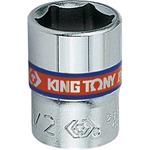 King Tony 233508S - Hlavice nástrčná - ořech 1/4", velikost 1/4", 6-hranný, chromovaný leštěný, DIN3124, ISO 2725-1
