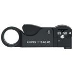 Knipex 16 60 05 SB - Nůž odizolovací na koaxiální kabely 105mm, pro RG58, 59, 62, plastové pouzdro