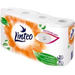 Linteo 20682 - Toaletní papír LINTEO 3-vrstvý délka 15 m, 130 útržků (balení 8 rolí)