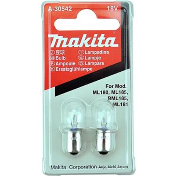 Makita A-30542 - Žárovka 18V 2ks pro Makita ML180, ML185, BML185, ML181