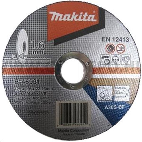 Makita B-46931 - Kotouč řezný pr. 125x1,6x22,2mm, na kov, Nerez, INOX