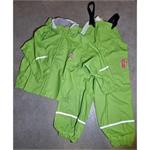 Oblek do deště KIXX - dětský, výška 110-116 cm, materiál PU, barva zelená