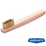 Osborn 0003-133 573 - Ruční drátěný kartáč, dřevěná rukojeť, vlnitý mosazný drát 0,20 mm 3-řadý na svíčky - Superior