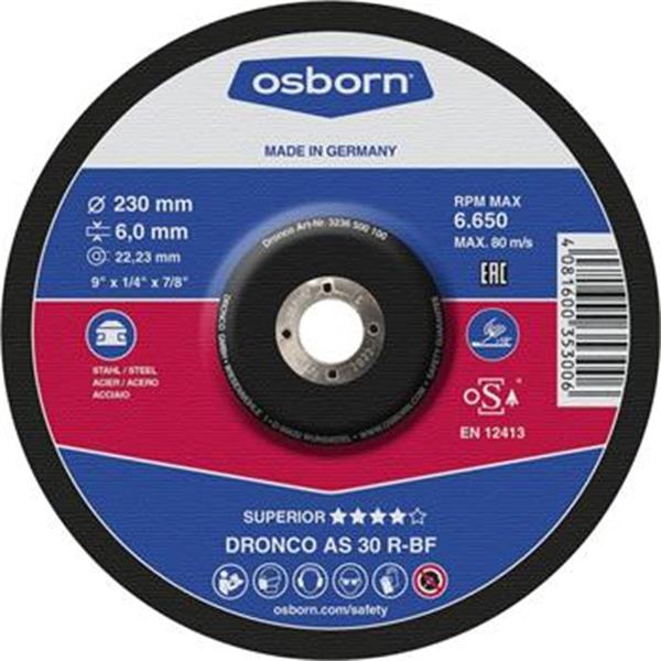 Osborn (Dronco) 3124500100 - Kotouč brusný pr. 125x4,0x22,2mm, na kov, zrno AS 30 R, Superior - tvarový