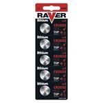 Raver CR2032 - Baterie 3 V/220 mAh, průměr 20 x 3,2 mm knoflíková (balení 5ks)