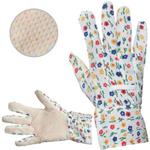Rukavice pracovní AVOCET (vel. 9) CE II - povrstvené, bavl. tkanina, dlaň a prsty s barevnými PVC terčíky