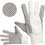 Rukavice pracovní OSPREY (vel. 10) , CE I - povrstvené, režná bavl., dlaň a prsty s PVC terčíky, pružný náplet