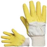 Rukavice pracovní TWITE (vel.10) povrstvené, bavlněné, polomáčené v přírodním žlutém latexu